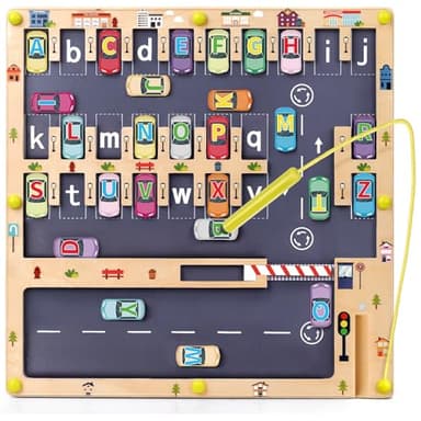 Scuwtocn Wooden Magnetic Alphabet Maze Letter Puzzle, Montessori Fine Motor Skills Toys for Boys Girls 3 4 5 Years Old, ABC Learning Toys for Kids Age 3+, Christmas, Birthday Present - Image 1