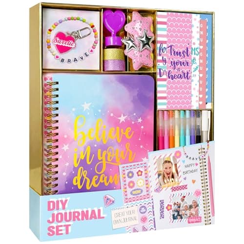 Nollh DIY Journal Kit for Girls/ Teens/ Tween Stationery Scrapbook & Diary Supplies Set Journaling Art Crafts Kit, Ideal Gifts for 8 9 10 11 12 13 14 Year Old Girl - Image 1
