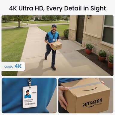 AOSU 4K Solar Security Cameras Wireless Outdoor, Expandable to 16TB (32GB Built-in) HomeCortex Home Security System, AI Face Recognition & Behavior Detection, 2-Cam Kit - Image 4