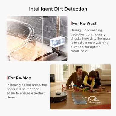 roborock S8 Max Ultra Robot Vacuum and Mop, All-in-One Dock, PreciSense LiDAR Navigation, Smart Dirt Detection, Self-Emptying, 8000Pa Suction for Various Floors, 20mm Auto Lifting for Carpet, Black - Image 7