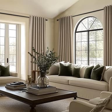 Topfinel Greige 90 Inches Long Blackout Natural Linen Curtains for Bedroom, Chocolate Brown Pinch Pleat Sound Blocking Curtains, Neutral Farmhouse Lined Drapes 2 Panels for Living Room Sliding Door - Image 2