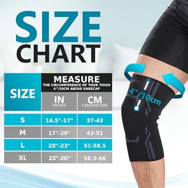 Knee Compression Sleeve for Men and Women (2 Pack), Knee Support Brace for Running and Work out (Medium) - Image 2