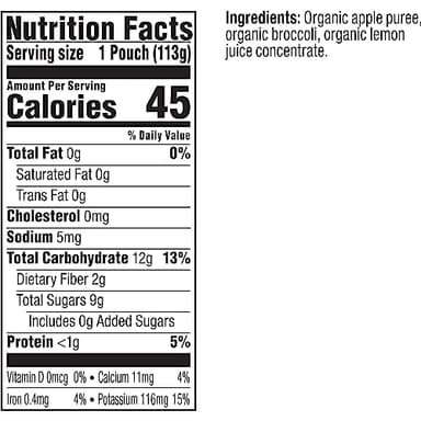 Plum Organics Apple and Broccoli, 6+ Months - Organic Fruit and Veggie Baby Food Pouches, 4 oz Pouch (Pack of 4) - Image 2