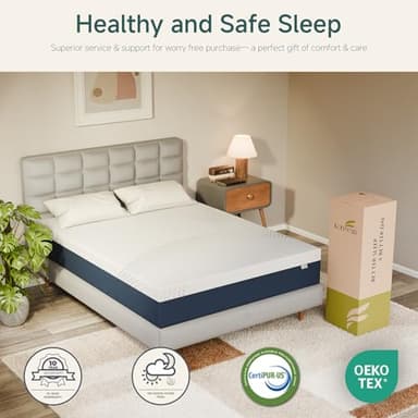 KONFEIN Queen Mattress, 12-Inch Graphene Cooling Gel Memory Foam, Medium-Firm, CertiPUR-US Certified, Pressure Relief & Optimal Support, Ideal for Hot Sleepers & Night Sweats, Queen Size Bed in a Box - Image 6