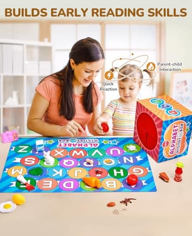 JoyCat Mystery Alphabet Box for Kids 52 PCS Letters Sorting Matching Game Activities Letter Sounds Fine Motor Learning Toys for Preschool Kindergarten Classroom - Halloween - Image 5