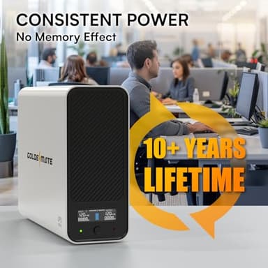 GOLDENMATE 1000VA/600W Lithium UPS Battery Backup and Surge Protector, Backup Battery Power Supply with LiFePO4 Batteries(153.6 Wh), Sinewave UPS System, 10 Years Lifespan, 8-Outlets, LCD Display - Image 3