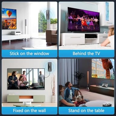 2025 TV Antenna,1200+ Miles Long Range TV Antenna, HD Digital TV Antenna Indoor with Signal Booster, Antenna for Smart TV and All Older TV's-Supports 4K 1080p -33ft Long Cables - Image 6