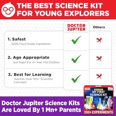 Doctor Jupiter My First Science Kit for Kids Ages 4-5-6-7-8 | Birthday Gift Ideas for 4+ Year Old Boys & Girls | Toy Stem Kit with 100+ Experiments | Learning & Educational Projects - Image 6