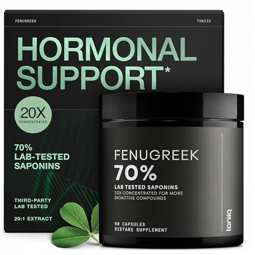 Fenugreek Capsules - Ultra High Potency 20:1 Extract with 70% Saponins - Highly Concentrated - Third-Party Lab Tested - 60 Capsules - Image 1