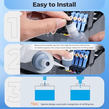 SERENDIPITS 542 Ink Refill Bottles ET-5150 ET-5170 ET-5850 ET-5800 Replacement for 542 Ink Refill Bottles (8 Pack) for Pro ET-5180 ET-5880 ET-16600 ET-16650 ET5150 ET5170 ET5180 ET5850 5880 Printer - Image 6