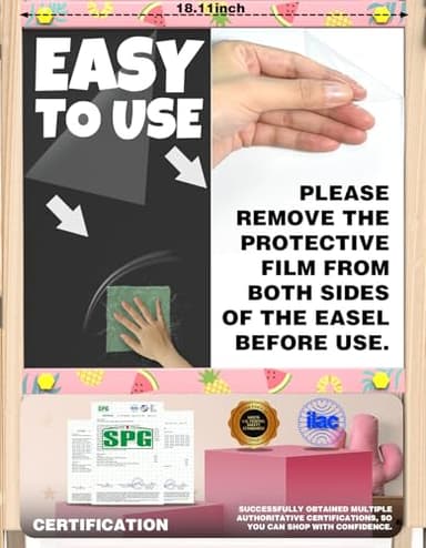 Joyooss Art Easel for Kids Easel for Toddlers,Adjustable Standing Wooden Easels Kids Whiteboard & Chalk Board Kids Dry Erase Board,Art Easel for Kids Easel for Toddlers 2-4 Years - Image 7