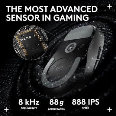 Logitech G PRO X Superlight 2 DEX Wireless Gaming Mouse, 60g pro-Grade Right-Handed Mouse with 5 programmable Buttons, USB-C Charging, 44k DPI Sensor, up to 8 kHz Polling for PC/Mac - Black - Image 4