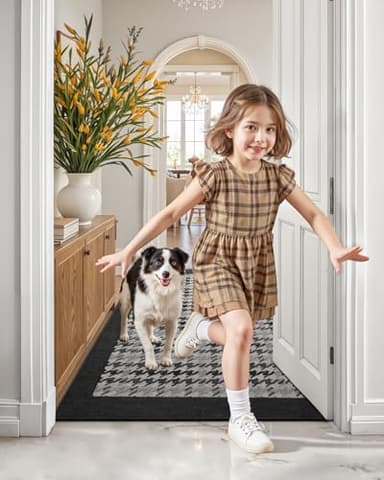 LUMI Inside Door Mat for Entry 30''x48'', Absorbent, Dirt Trapper, Low Profile Thin, Non Slip Mats with Rubber Backing, Ideal for Indoor, High Traffic, Garage, Entrance, Birdy Black - Image 7