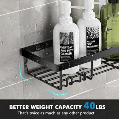 Moforoco Adhesive Shower Caddy Organizer Shelves Rack - 5 Pack Corner Bathroom Storage Organization, Home & Kitchen Decor Inside RV Accessories, Hanging First Apartment Household Camper Essentials - Image 5