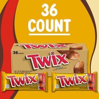 TWIX Bulk Chocolate Candy Individually Wrapped, Full Size, Caramel Chocolate Cookie Candy Bar, Perfect for Snacks, Parites, Goodie Bags, Holidays 36-Count Box - Image 6