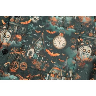 Funny Halloween Shirts for Men Novelty Long Sleeve Button-Down Skull Shirts with Unique 3D Print Design for Festivals 4-M - Image 4