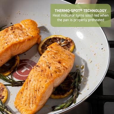 T-Fal Refresh Ceramic Nonstick Cookware Set, 20-Piece, Oven Safe to 350°F, Stockpot, Ceramic Pots and Pans Set, Frying Pans, Griddle, Utensils, Mint Green - Image 4