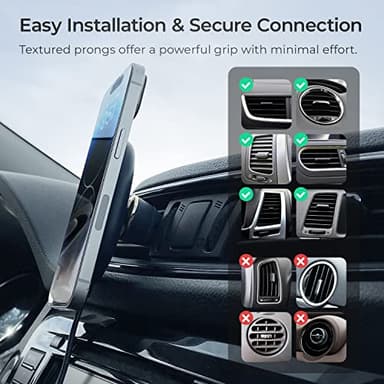 iOttie Velox Magnetic Wireless Charging Air Vent Car Phone Mount. Compatible with MagSafe iPhones including iPhone 12/13/14/15 Series (Car Charger Included) - Image 5