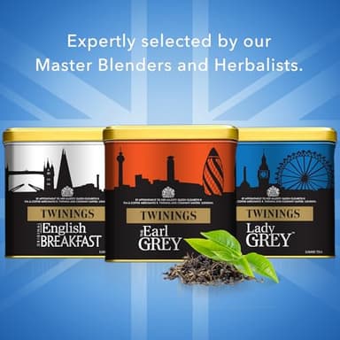 Twinings London Skyline Red, White, & Blue Commemorative Collection of Loose Leaf Teas, Limited Edition Gift Set, 100g Tins (Pack of 3), Original English Breakfast, The Earl Grey, & Lady Grey Tins - Image 3