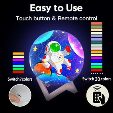 HOLA Paint Your Own Moon Lamp Kit, 2025 Update USB Rechargeable Remote Control, DIY Arts Supplies and Crafts Kit, Ages 6 7 8 9 10 11 12 13 Year Old Girls Boys Kids Birthday Gifts - Image 7