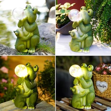 Goodeco Solar Frog Garden Statue - Outdoor Frog Decor with Solar LED Lights for Frog Lovers and Garden Enthusiasts - Ideal Gifts for Mom & Birthdays - Image 7