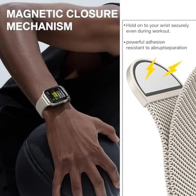 Stainless Steel Milanese Loop Compatible with Apple Watch Bands 38mm 40mm 41mm 42mm 44mm 45mm 49mm 46mm men and women, Magnetic Clasp Replacement for iWatch Ultra Series 11 10 9 8 7 SE 6 5 4 3 2 1 - Image 6