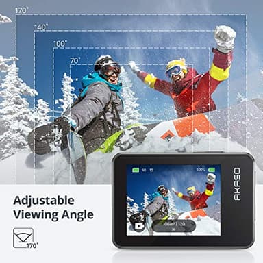 AKASO Brave 7 Action Camera 4K30FPS 20MP with 256GB U3 MicroSDXC Memory Card, Waterproof Camera with Touch Screen IPX8 33FT EIS 2.0 Zoom Support External Mic Voice Control with 2X 1350mAh Batteries - Image 6