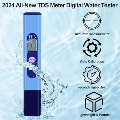 QNCIGER TDS Meter, Digital Water Testing Kits with 0-9990 PPM Measurement Range,Hand Held Electronic Water Tester for Drinking Water Quality, Tap, Well, Swimming Pool, Aquarium, RO/DI System - Image 6