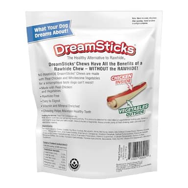 DreamBone DreamSticks, Rawhide Free Dog Chew Sticks Made with Real Chicken and Vegetables, 9 Sticks - Image 2