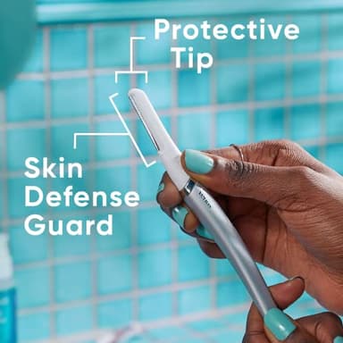 Gillette Venus Facial Razor, Exfoliating Dermaplaning Tool for Face, Replaceable Refills, Removes Fine Facial Hair, Exfoliates Dead Skin, Skin Defense Guard, Handle with 5 Blade Refills - Image 6