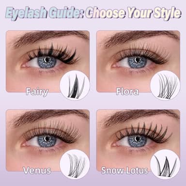 B&Q Fairy Lash Clusters Kit Natural Lashes Clusters Wispy Invisible Band Manga Lashes Individual Lashes Bond and Seal Eyelash Extension Kit Easy Removal (Fairy Kit-8-18MIX) - Image 7