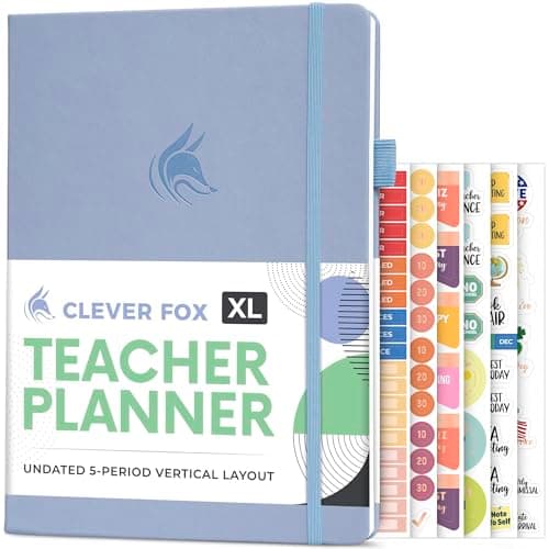 Clever Fox Teacher Planner – School Year Planner with Calendars & Lesson Plans – Book for Classroom & Homeschool Organization, A4 (Periwinkle) - Image 1