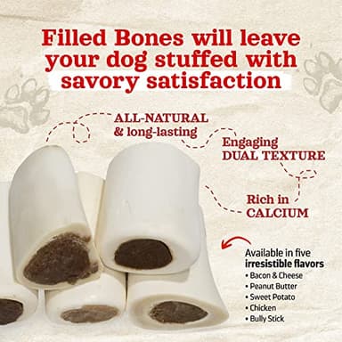 Natural Farm Chicken Filled Bones (3-4 Inch, 6 Pack), Limited Ingredient, Natural Stuffed Dental Dog Bone Treats for Dogs, Made with Real Chicken - Image 7