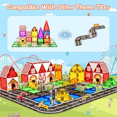 Magnetic Tiles Toddler Toys Garden Farm Animal Set, Magnetic Blocks Montessori Sensory Educational Learning Building Magnet Toys for 3 4 5 6 Year Old Boys Girls, Kids Games Party Birthday Easter Gifts - Image 5