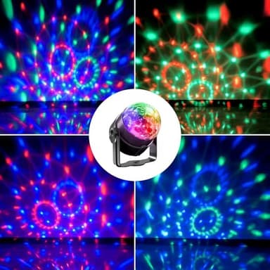 Yiixuyo - 2-Piece Set of Party Lights, Voice Controlled Flash with Remote Control, Disco Ball Lights, Family Room Parties, Wedding Bars, KTV Karaoke/New Year's Eve Halloween Christmas Decorations. - Image 3