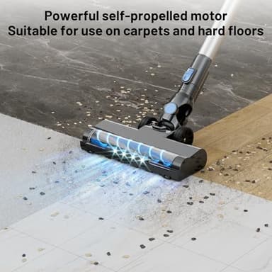 Cordless Vacuum Cleaner with Self-Standing, LED Screen Stick Vacuum Cleaners for Home, Lightweight Powerful Suction Vacuum, 6-in-1 Rechargeable Vacuum for Carpets, Pet Hair, Hardwood Floors - Image 8