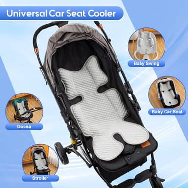 Kaseeous Car Seat Cooling Pad for Baby, Mink Dot Car Seat Cooler Mat for Girls Boys, Stroller Cooling Pad with 3D Breathable Mesh, Multifunctional Infant Carseat Cooling Insert Liner for Summer - Image 6