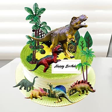 OuMuaMua Dinosaur Toys, Plastic Dinosaur Figure Set, Ideal Education Toys for Kids and Toddler, Including T-Rex, Stegosaurus, Monoclonius, 6 to 7 Inch Large Size, 6 Pack - Image 2