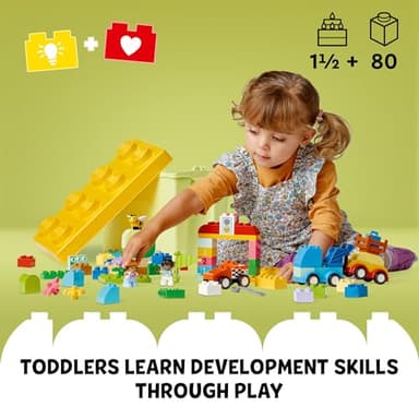 LEGO DUPLO Classic Cars and Trucks Brick Box Playset, Educational STEM Toy, Preschool Building Set for Toddlers Aged 18 Months Plus, Learning Toy to Develop Fine Motor Skills, 10439 - Image 2