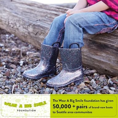 Western Chief Girls Glitter Rain Boot, Multi, 9 M US Toddler - Image 6