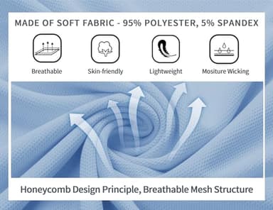 V VALANCH Moon Blue Polo Shirts for Men Short Sleeve Summer Collared Golf Polo Athletic Shirts - Image 5