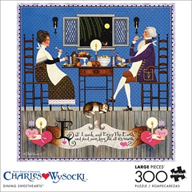 Buffalo Games - Charles Wysocki - Dining Sweethearts - 300 Piece Jigsaw Puzzle for Adults Challenging Puzzle Perfect for Game Nights - Finished Puzzle Size is 21.25 x 15.00 - Image 2