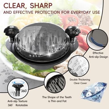 XUPAINC 11.5” Chicken Shredder, Large Pro Meat Shredder Tool Twist with Ergonomic Handle, Strong Non-Slip Base, Dishwasher Safe, Kitchen Chicken Grinder for Ground Food, Vegetables, Black - Image 3