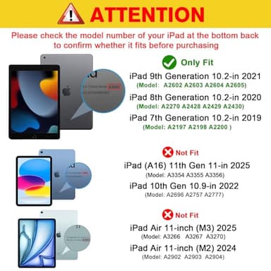 ProCase for iPad 9th/ 8th/ 7th Generation Case 10.2 Inch (2021/2020/2019 Release), 10.2 iPad Case 9th/ 8th/ 7th Gen Cover, Slim Smart Cover with Translucent Hard Shell Back -Black - Image 2