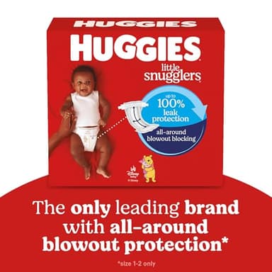 Huggies Size 1 Diapers, Little Snugglers Baby Diapers, Size 1 (8-14 lbs), 32 Count, Packaging May Vary - Image 2
