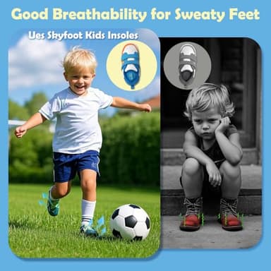 Skyfoot Shoe Insoles for Kids Worn Down Inserts Replacement, Comfy, Breathable, Cut to Fit Sturdy Shoe Soles for Child Sneakers (Blue - 1 Pair, Toddler: 9-12.5) - Image 3
