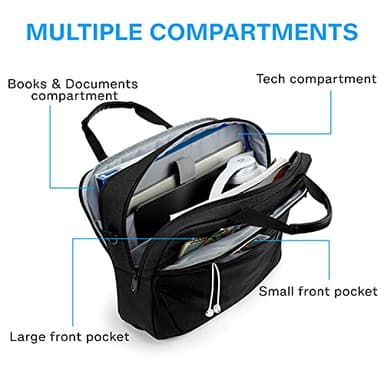 BAGSMART Laptop Bag, 15.6 Inch Briefcase Men, Lockable Computer Bag Work Bag, Water-Repellent Shoulder Messenger Bag Travel Office Business, Black - Image 2