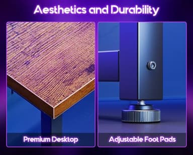 Casaottima 51 Inch L Shaped Gaming Desk, Corner Table Sturdy Workstation for Home Office, Writing, Gaming, Computer Desk for Small Space, Easy Assembly, Rustic Brown - Image 8