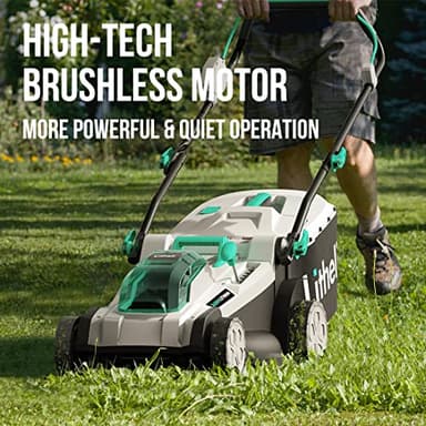 Litheli Cordless Lawn Mower 17 Inch, 2 x 20V 4.0Ah Battery Lawn Mowers with Brushless Motor, Bagging & Mulching, Charger Included - Image 2