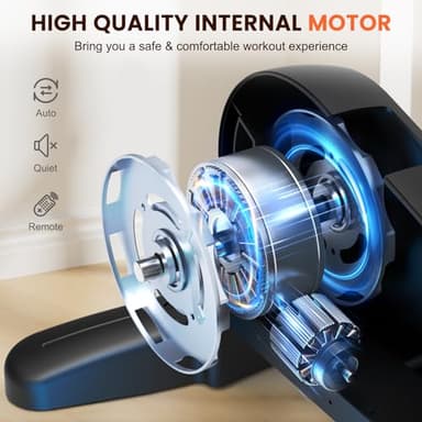 Mini Under Desk Exercise Bike Pedal Exerciser, Motorized Setting Bike Pedal Exerciser Leg/Arm Cycle for Senior, Physical Therapy, with 12 Adjustable Speed, LCD Display, Remote Control - Image 2